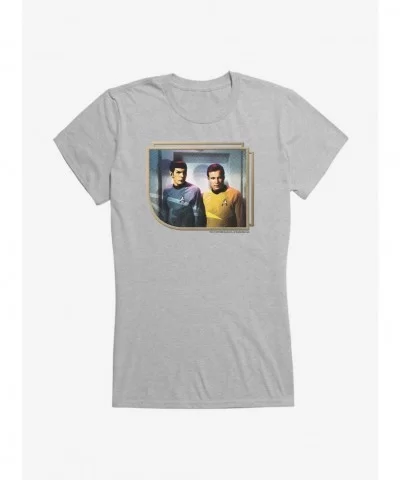 Sale Item Star Trek The Original Series Kirk And Spock Frame Girls T-Shirt $8.37 T-Shirts