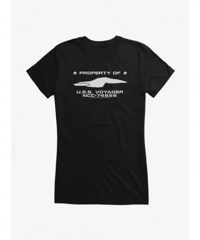 Unique Star Trek USS Voyager Property Of NCC Girls T-Shirt $6.77 T-Shirts