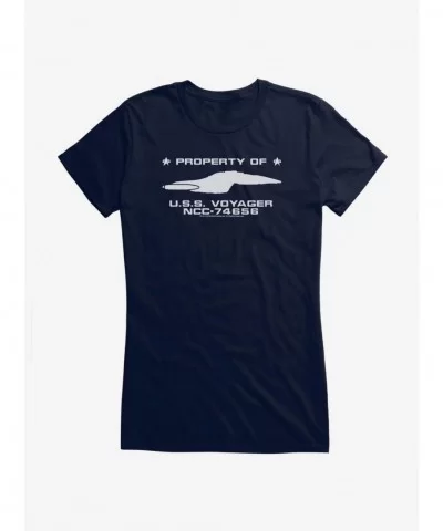 Unique Star Trek USS Voyager Property Of NCC Girls T-Shirt $6.77 T-Shirts