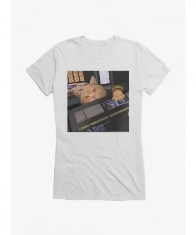Flash Sale Star Trek TNG Cats Button Game Girls T-Shirt $7.57 T-Shirts
