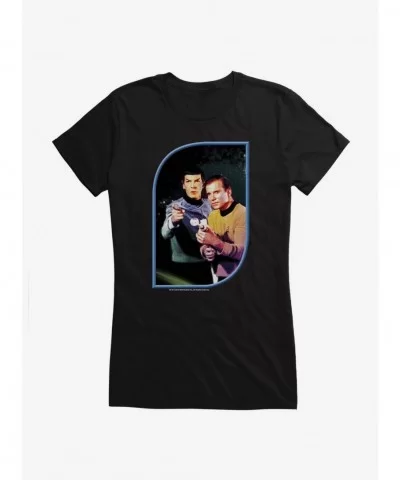 High Quality Star Trek The Original Series Kirk And Spock Ray Guns Girls T-Shirt $6.57 T-Shirts