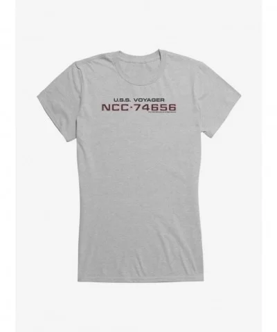 Discount Star Trek USS Voyager Marine Font Girls T-Shirt $8.76 T-Shirts