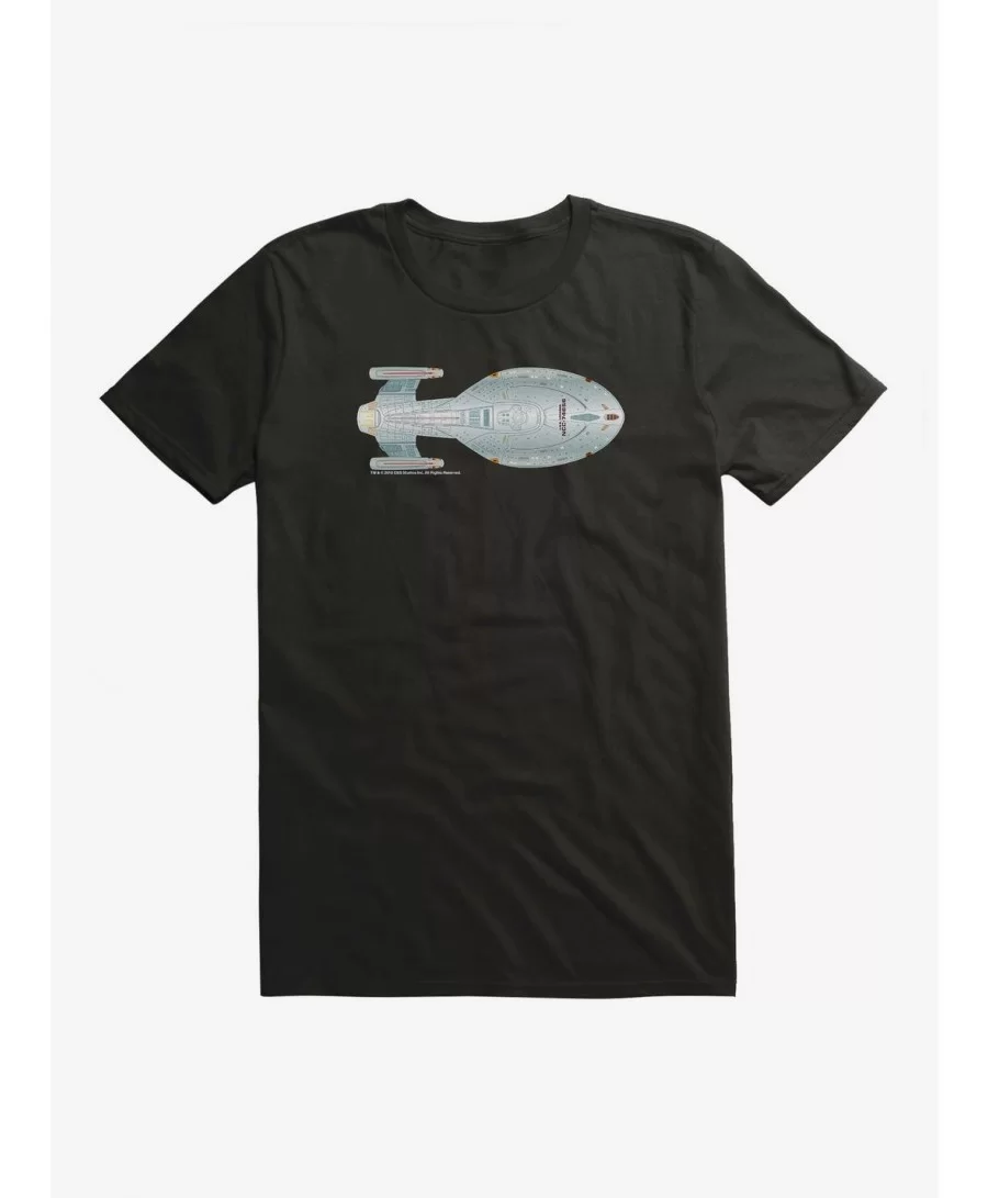 Festival Price Star Trek USS Voyager Top View T-Shirt $7.84 T-Shirts