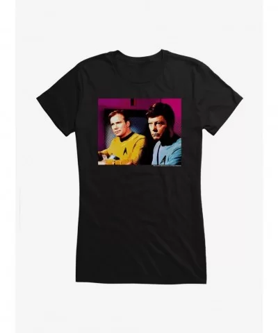 Limited-time Offer Star Trek Kirk And McCoy Scene Girls T-Shirt $7.57 T-Shirts