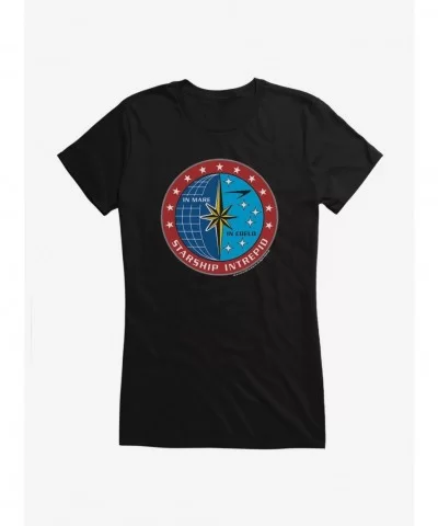 Bestselling Star Trek Enterprise Starship Intrepid Logo Girls T-Shirt $9.76 T-Shirts