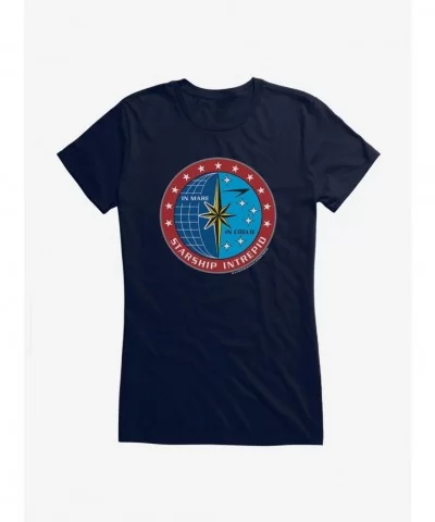 Bestselling Star Trek Enterprise Starship Intrepid Logo Girls T-Shirt $9.76 T-Shirts