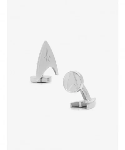 Huge Discount Star Trek Silver Delta Shield Cufflinks $26.92 Cufflinks