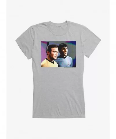 Discount Star Trek Spock And Kirk Action Girls T-Shirt $6.37 T-Shirts