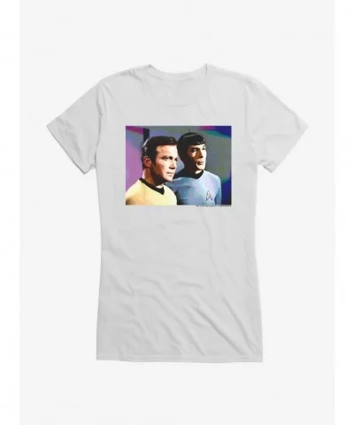 Discount Star Trek Spock And Kirk Action Girls T-Shirt $6.37 T-Shirts