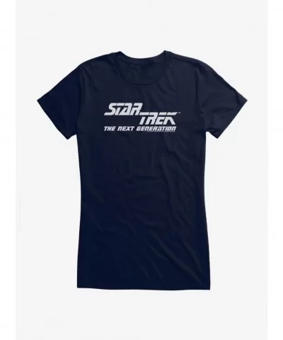 Flash Sale Star Trek TNG Two Space Logo Girls T-Shirt $7.97 T-Shirts