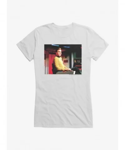 Absolute Discount Star Trek Kirk Sitting Girls T-Shirt $6.37 T-Shirts