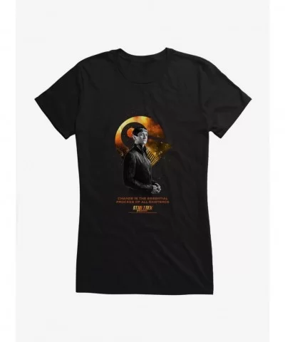 Hot Sale Star Trek Discovery: Spock Change Is Esesntial Girls T-Shirt $7.57 T-Shirts