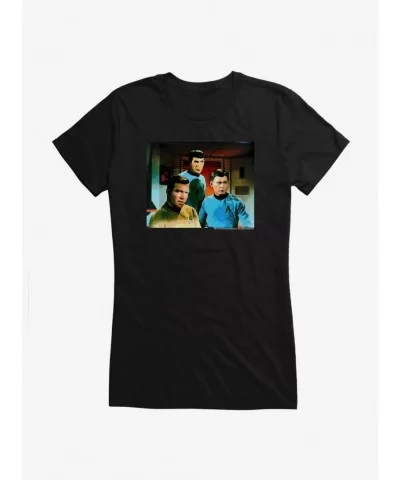 Discount Sale Star Trek Spock Kirk And McCoy Girls T-Shirt $9.36 T-Shirts