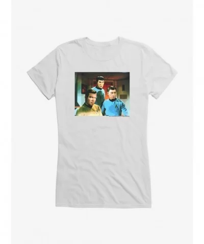 Discount Sale Star Trek Spock Kirk And McCoy Girls T-Shirt $9.36 T-Shirts
