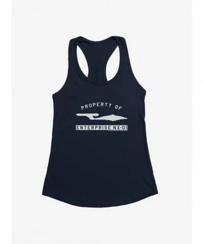 Big Sale Star Trek Property Of Enterprise NX-01 Ship Logo Girls Tank $6.37 Tanks