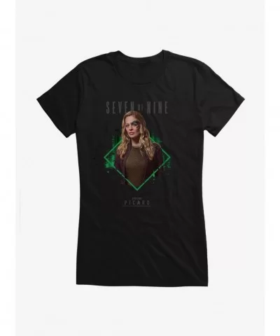 Value Item Star Trek: Picard Seven Of Nine Portrait Girls T-Shirt $8.76 T-Shirts