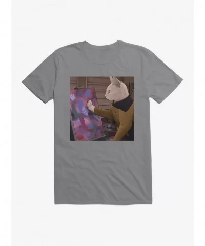 Discount Star Trek TNG Cats Stewart Painting T-Shirt $9.37 T-Shirts