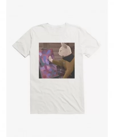 Discount Star Trek TNG Cats Stewart Painting T-Shirt $9.37 T-Shirts