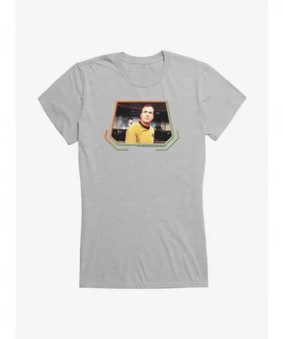 Discount Star Trek The Original Series Kirk Captain Chair Girls T-Shirt $8.76 T-Shirts