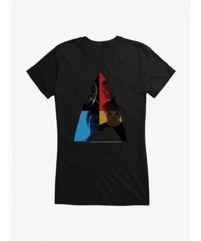Trend Star Trek XII Characters In Logo Girls T-Shirt $7.77 T-Shirts
