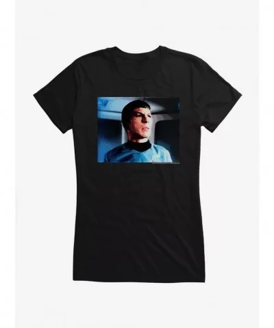 Clearance Star Trek Spock Blue Background Girls T-Shirt $6.57 T-Shirts