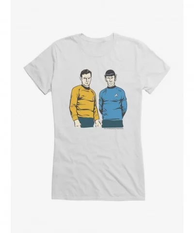 Cheap Sale Star Trek Spock and Kirk Pop Art Girls T-Shirt $8.17 T-Shirts