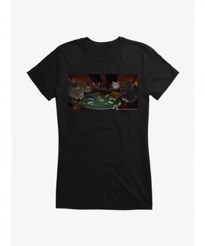 Discount Star Trek TNG Cats Crew Poker Game Girls T-Shirt $9.36 T-Shirts