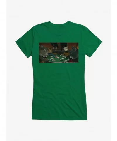 Discount Star Trek TNG Cats Crew Poker Game Girls T-Shirt $9.36 T-Shirts
