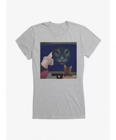 Exclusive Star Trek TNG Cats Big Face Girls T-Shirt $7.37 T-Shirts