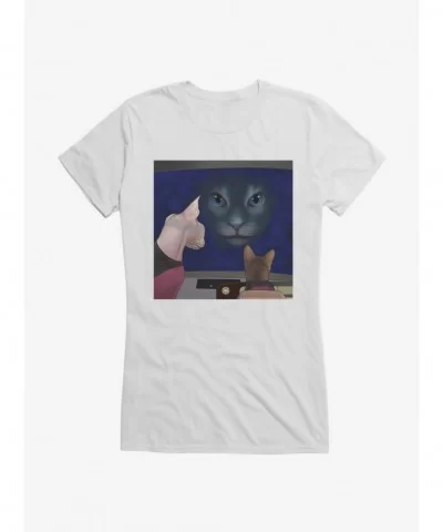 Exclusive Star Trek TNG Cats Big Face Girls T-Shirt $7.37 T-Shirts