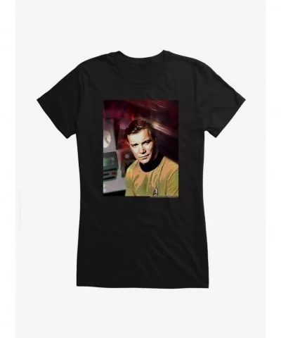 Exclusive Star Trek James Kirk Portrait Girls T-Shirt $8.76 T-Shirts