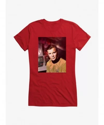 Exclusive Star Trek James Kirk Portrait Girls T-Shirt $8.76 T-Shirts