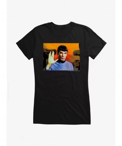 New Arrival Star Trek Spock Live Long And Prosper Girls T-Shirt $8.96 T-Shirts