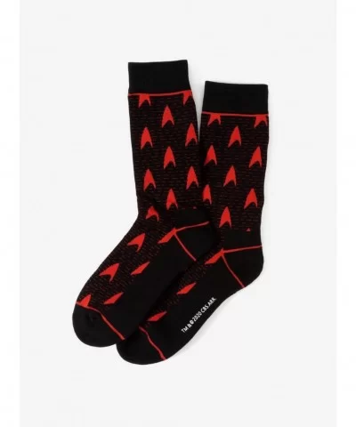 Bestselling Star Trek Red Delta Shield Black Socks $9.75 Socks