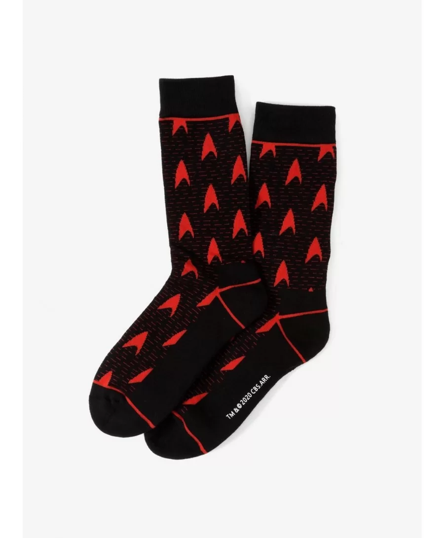 Bestselling Star Trek Red Delta Shield Black Socks $9.75 Socks