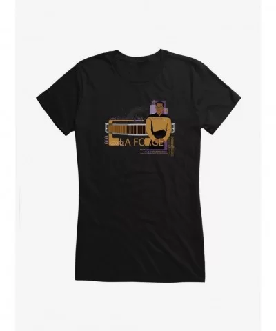 New Arrival Star Trek TNG Geordi La Forge Girls T-Shirt $6.37 T-Shirts