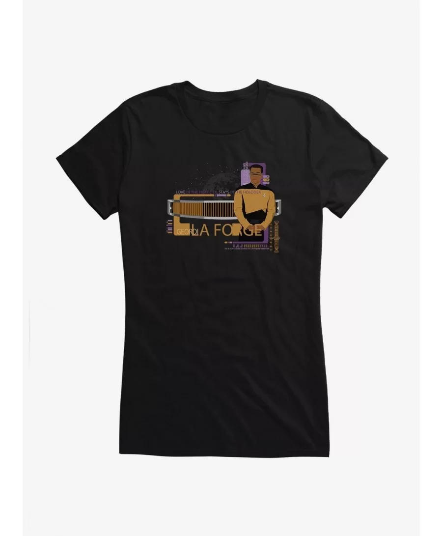 New Arrival Star Trek TNG Geordi La Forge Girls T-Shirt $6.37 T-Shirts