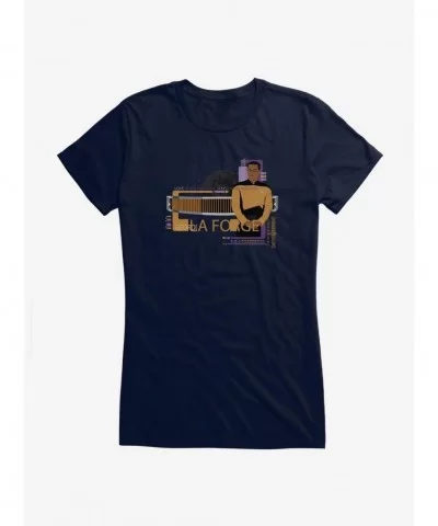 New Arrival Star Trek TNG Geordi La Forge Girls T-Shirt $6.37 T-Shirts
