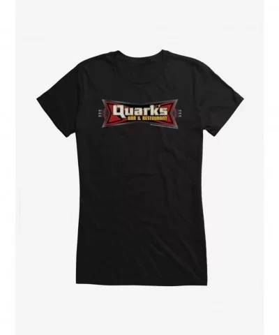 New Arrival Star Trek Deep Space 9 Quarks Bar And Restaurant Girls T-Shirt $8.57 T-Shirts