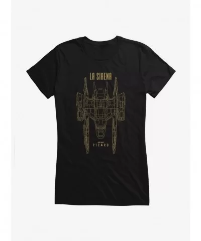 Discount Sale Star Trek: Picard La Sirena Ship Girls T-Shirt $6.97 T-Shirts