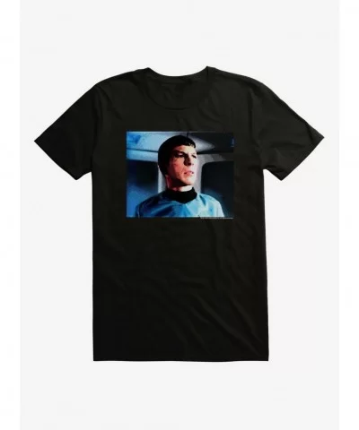 Absolute Discount Star Trek Spock Blue Background T-Shirt $8.22 T-Shirts