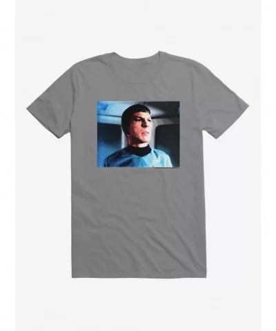 Absolute Discount Star Trek Spock Blue Background T-Shirt $8.22 T-Shirts