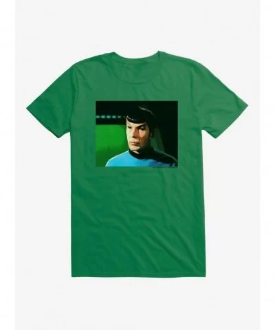 Trend Star Trek Spock Green Background T-Shirt $6.69 T-Shirts