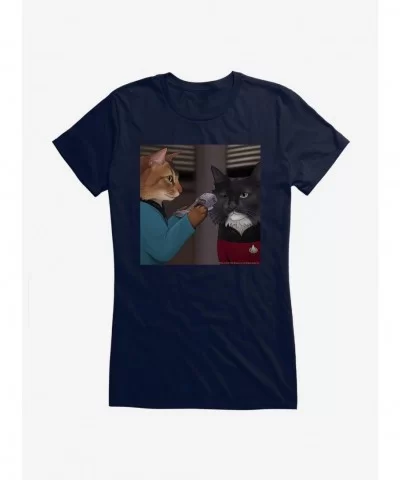 Exclusive Star Trek TNG Cats Crew Scan Girls T-Shirt $9.56 T-Shirts