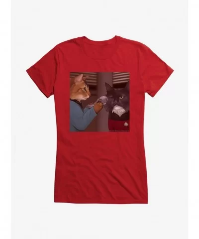 Exclusive Star Trek TNG Cats Crew Scan Girls T-Shirt $9.56 T-Shirts