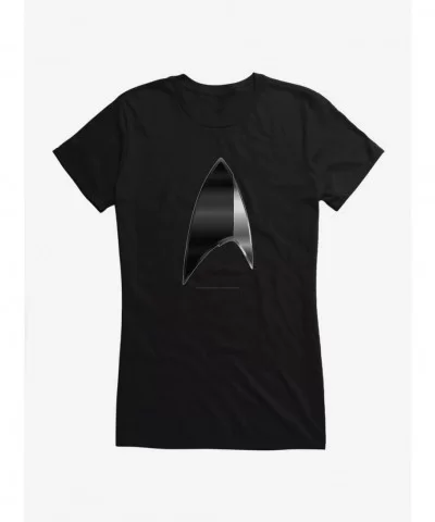 Discount Sale Star Trek Discovery: Starfleet Insignia Girls T-Shirt $5.98 T-Shirts