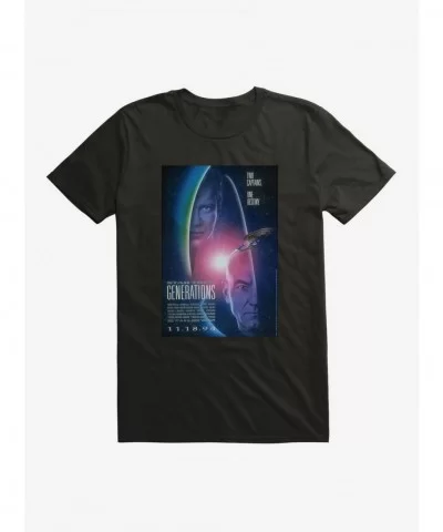 Fashion Star Trek Generations Two Captains One Destiny T-Shirt $8.41 T-Shirts