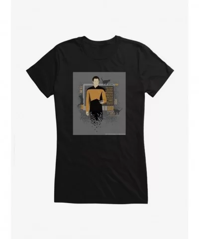 Seasonal Sale Star Trek TNG Data Girls T-Shirt $9.96 T-Shirts