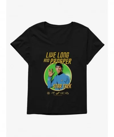 Seasonal Sale Star Trek Live Long And Prosper Girls T-Shirt Plus Size $10.40 T-Shirts