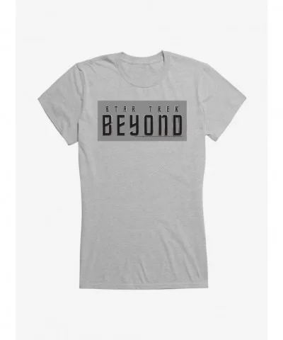 Sale Item Star Trek Beyond Logos Grey Background Girls T-Shirt $7.57 T-Shirts
